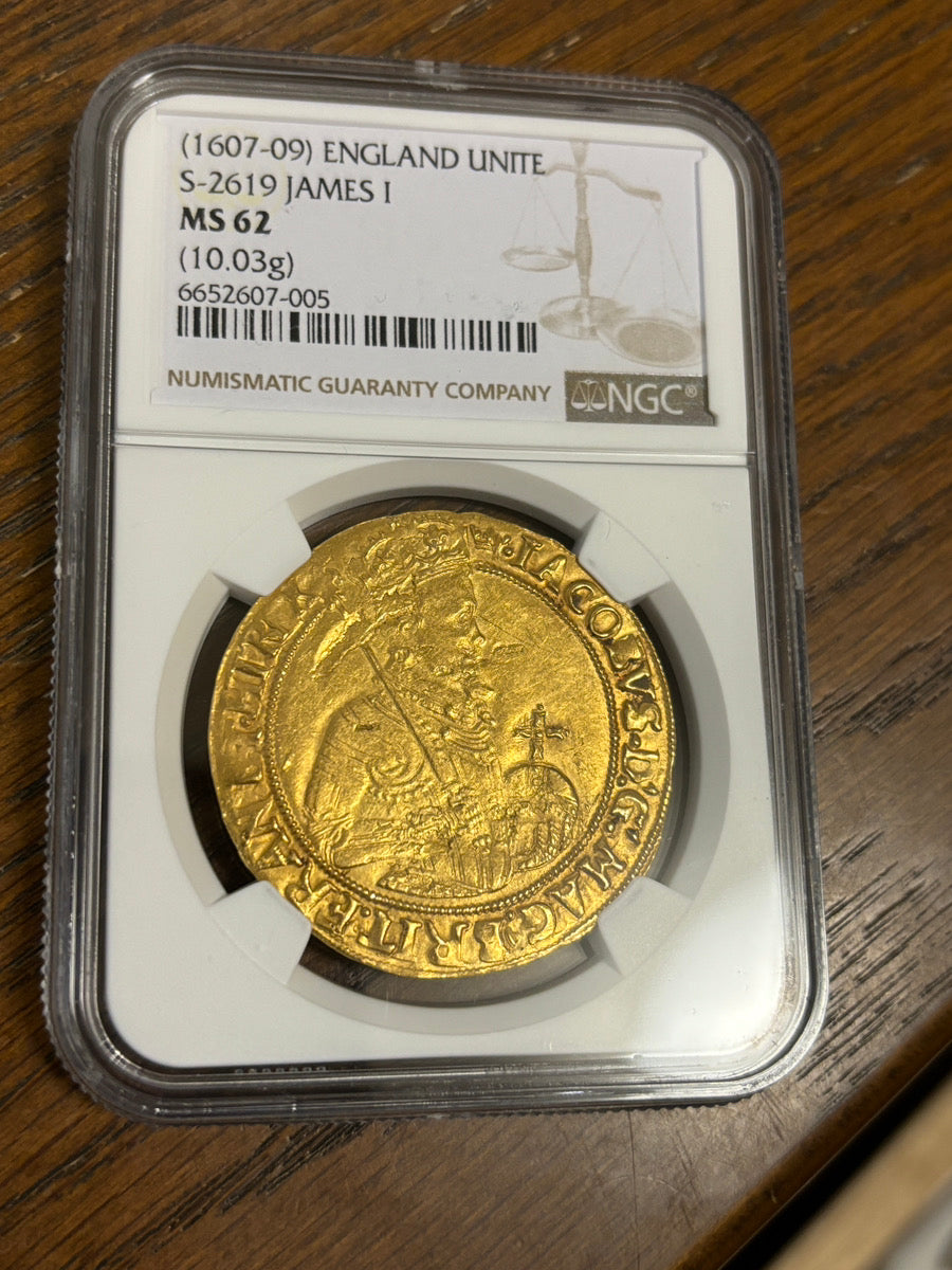 1607-1610年【準最高鑑定】ジェームス1世 ユナイト金貨 イギリス 英国 ...