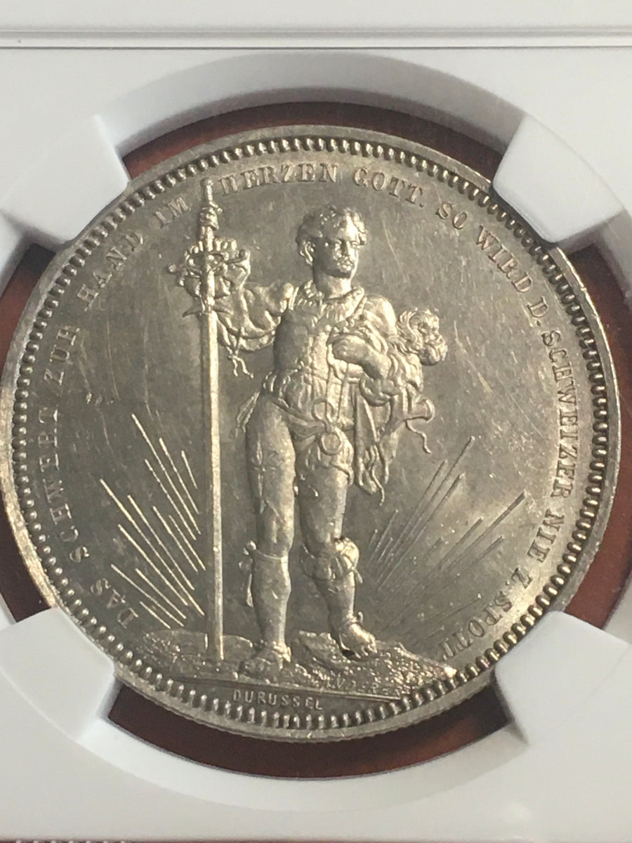 1879年 スイス バーゼル射撃祭 5フラン NGC MS62 – LegacyCoin