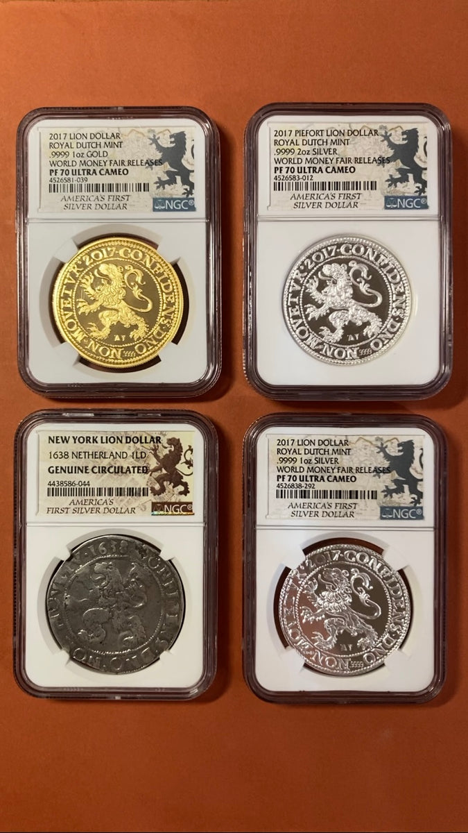 2017年 オランダ ライオンダラー 金貨 銀貨 ４枚セット！！ NGC