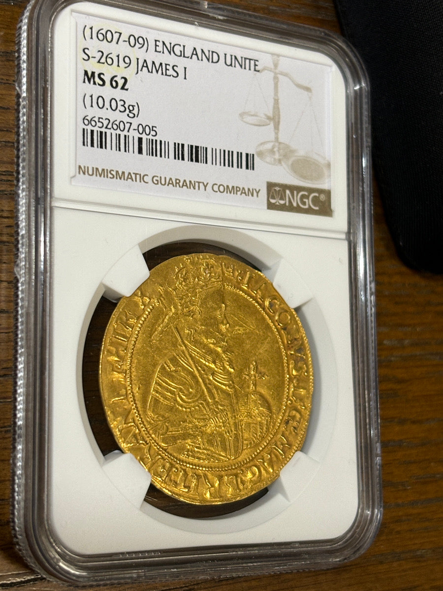 1607-1610年【準最高鑑定】ジェームス1世 ユナイト金貨 イギリス 英国 MS62 NGC PCGS アンティークコイン 希少 ジェー –  LegacyCoin