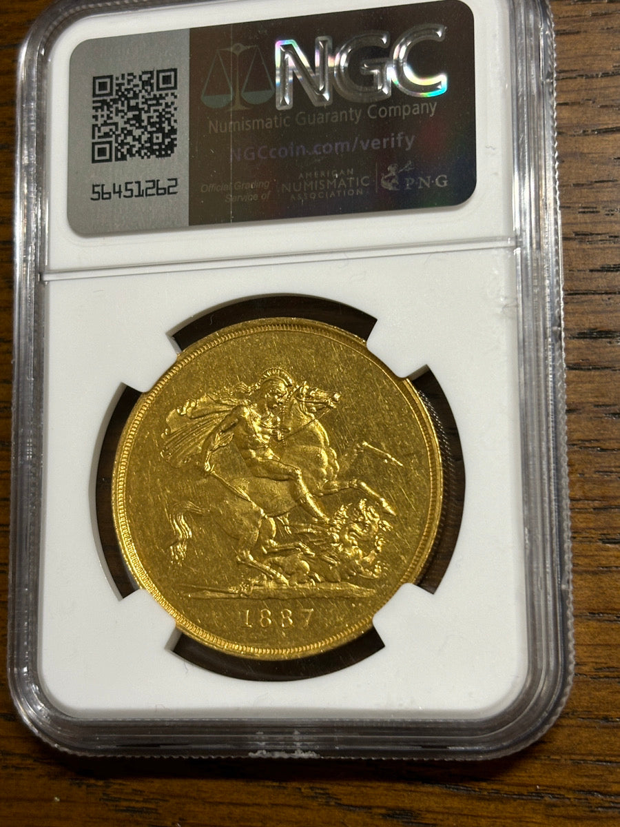 1887年 イギリス ヴィクトリア女王 5ソブリン金貨 MS61 アンティークコイン 希少 大型 英国 – LegacyCoin