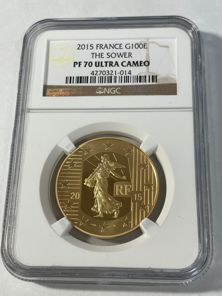 2015年 フランス The Sower （種を蒔く人） 100ユーロ NGC PF70