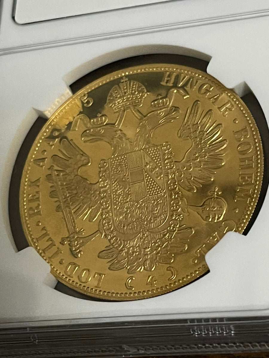 オーストリア 4ダカット 金貨 1915年 NGC MS67 フランツヨーゼフ – LegacyCoin