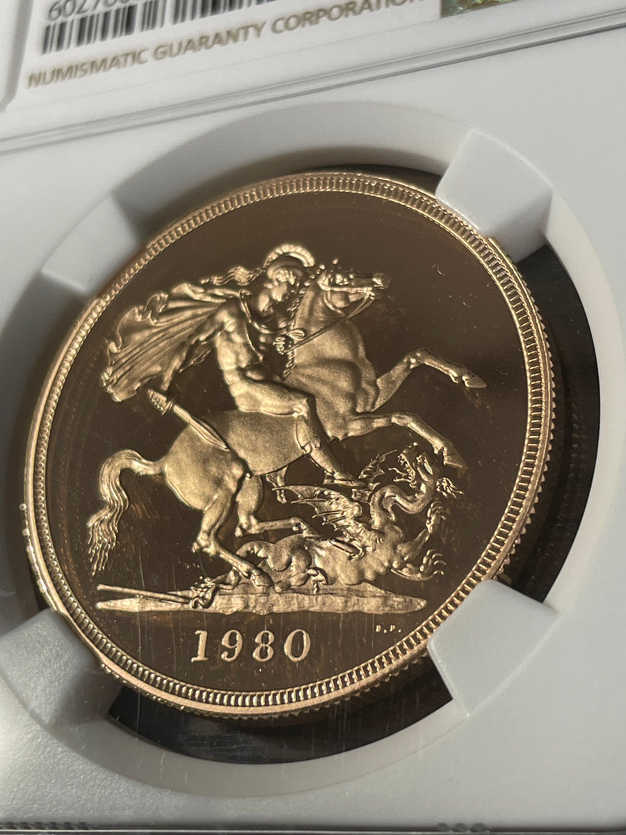 1980年 イギリス エリザベス女王 ５ソブリン金貨 NGC PF69 UC – LegacyCoin