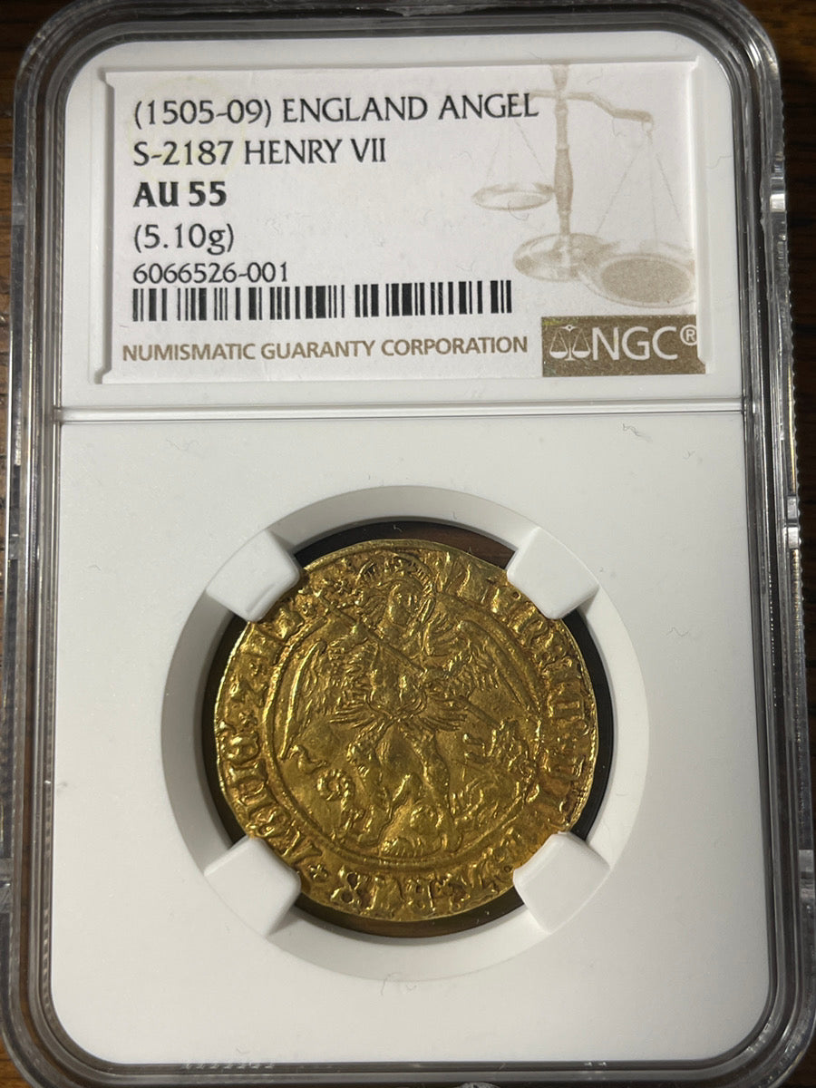 ヘンリー７世 NGC AU55 ドラゴン退治 船上に掲げる盾の紋章 アンティークコイン 英国 ハンマーコイン – LegacyCoin