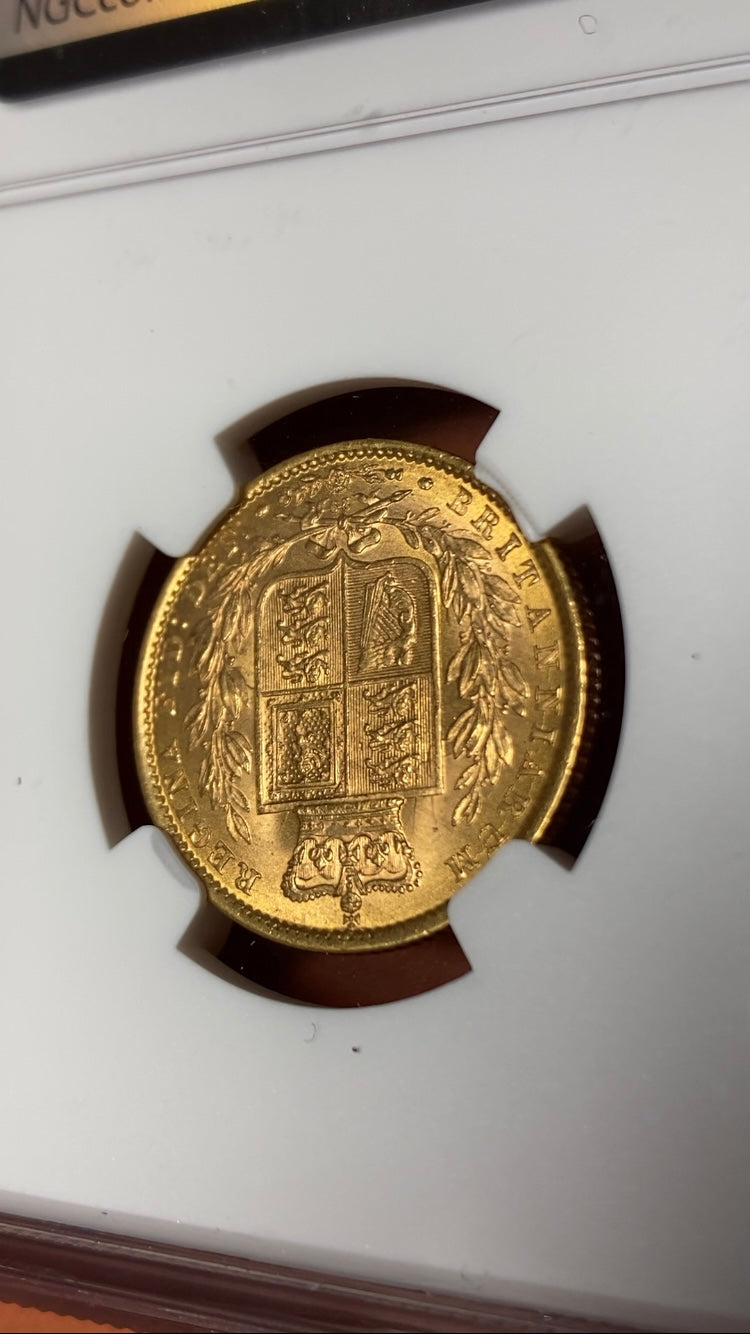 1871年 イギリス ソブリン金貨 ヴィクトリア女王 １Sov MS64