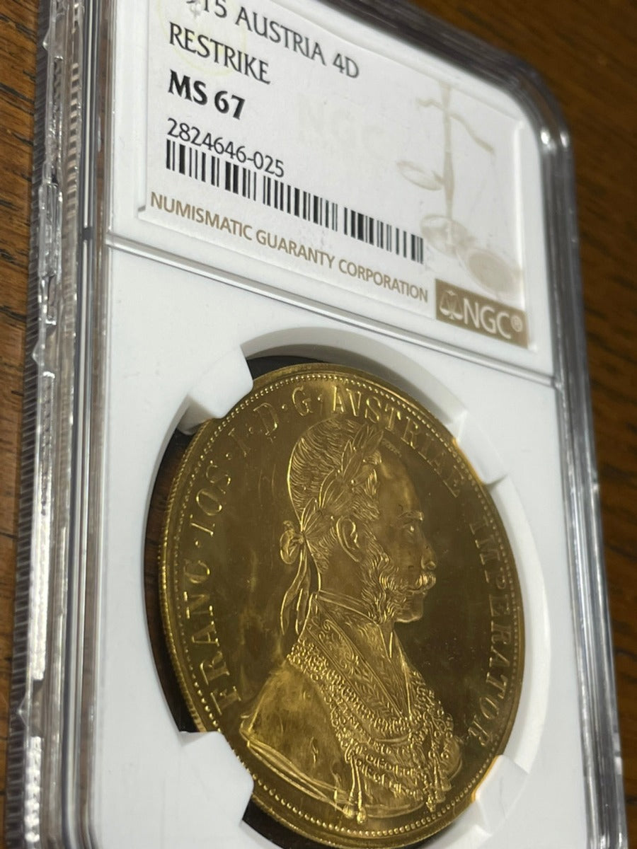 オーストリア 4ダカット 金貨 1915年 NGC MS67 フランツヨーゼフ – LegacyCoin